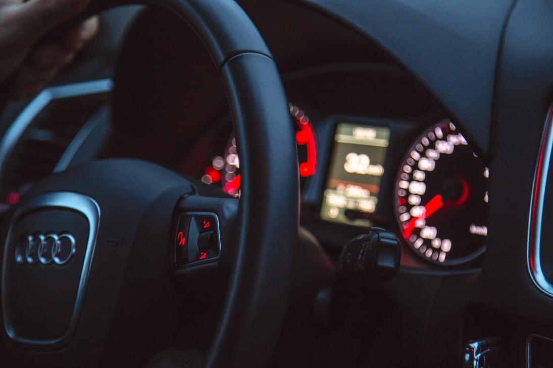 Black Audi Steering Wheel